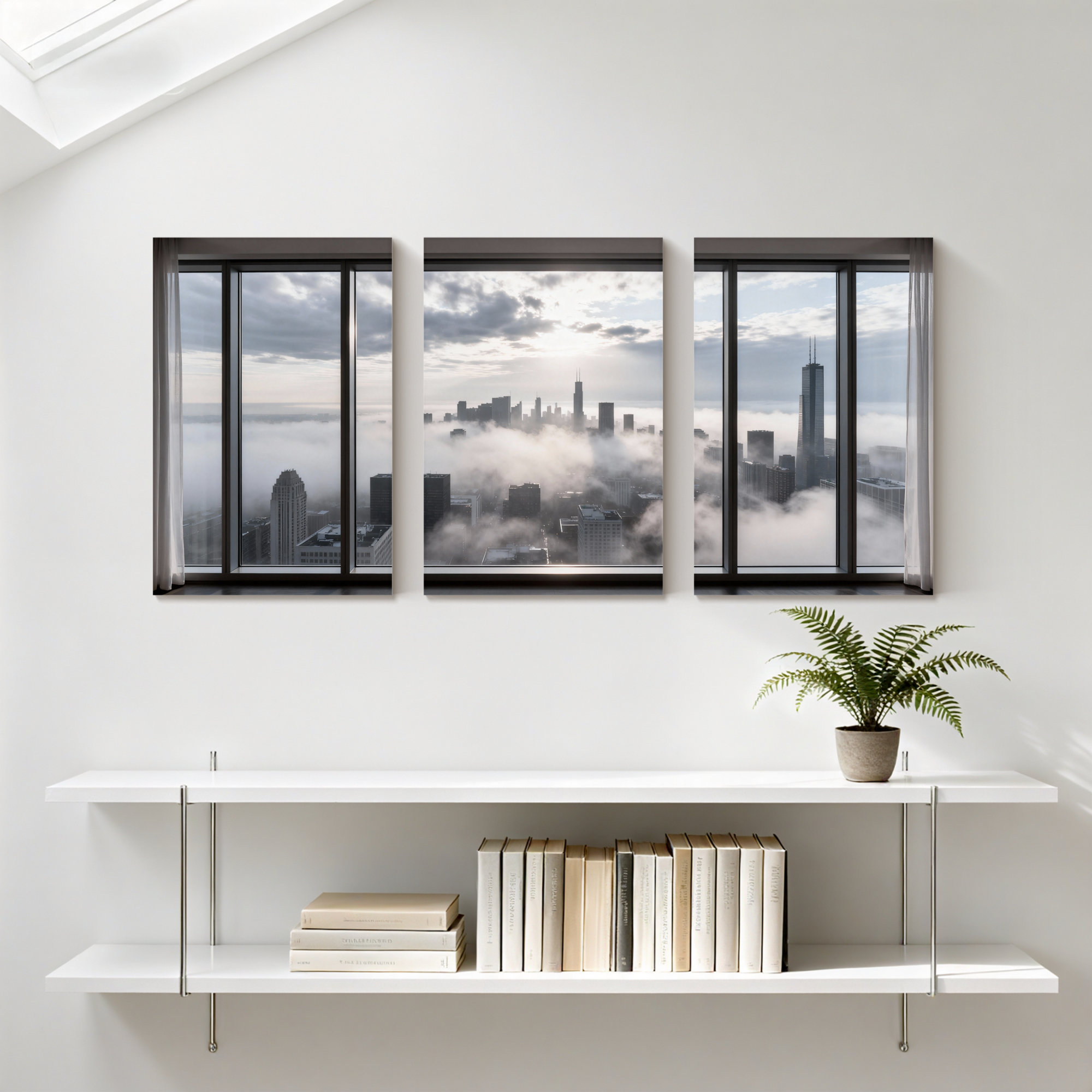 Winston Porter Scenic &Cityscapes City Skyline Above Clouds Modern ...