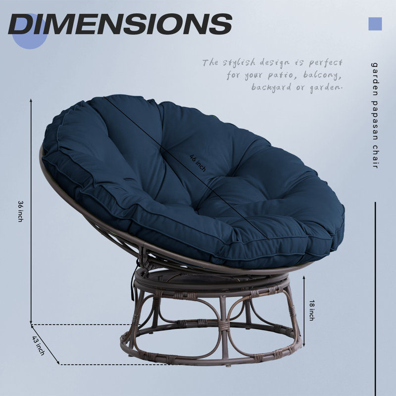 Eneas Wicker Outdoor Lounge Chair, Blue