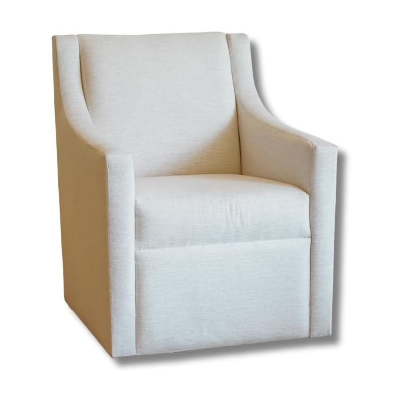 Kiffany Upholstered Swivel Armchair, White