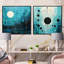 Ensemble de 2 collages abstraits bleus et noirs-273571559-273571558