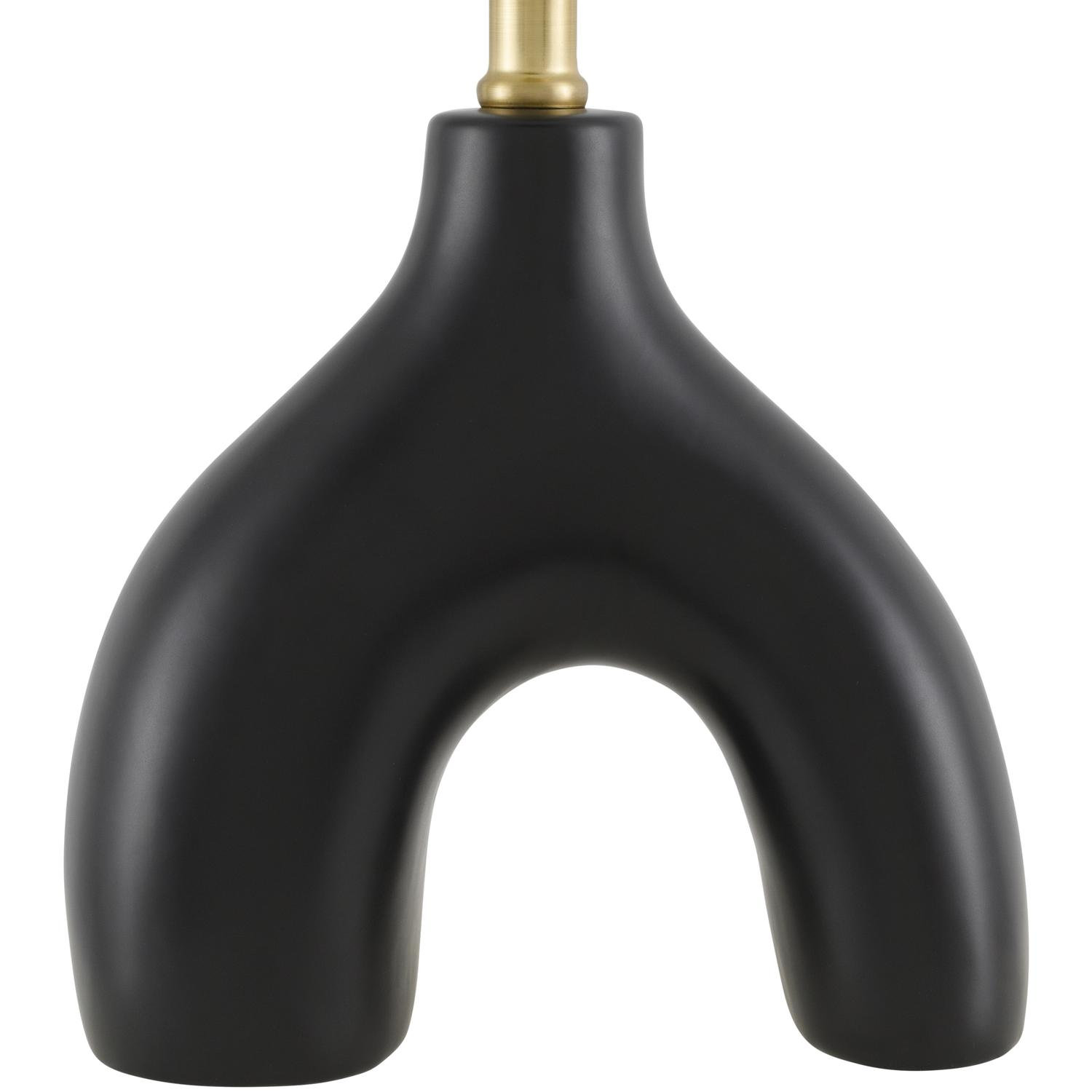Celes Ceramic Table Lamp, Black, Black