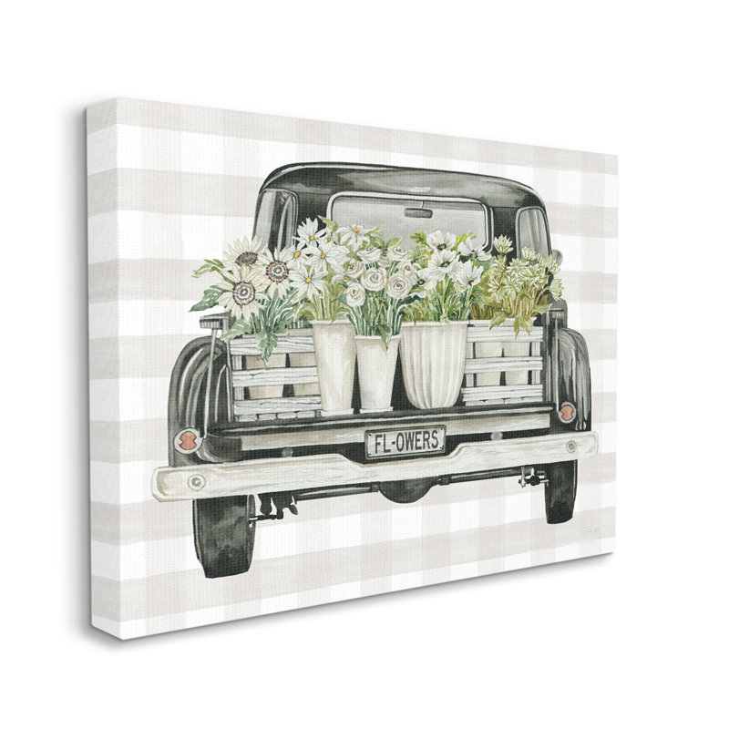 Ferme de fleurs blanches, Toile tendue, H 20 po x l 20 po x P 1,5 po