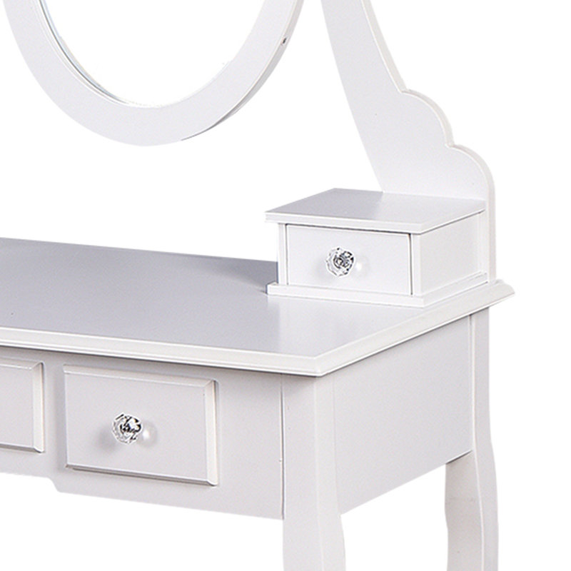 Coiffeuse Dandrew avec tabouret et miroir