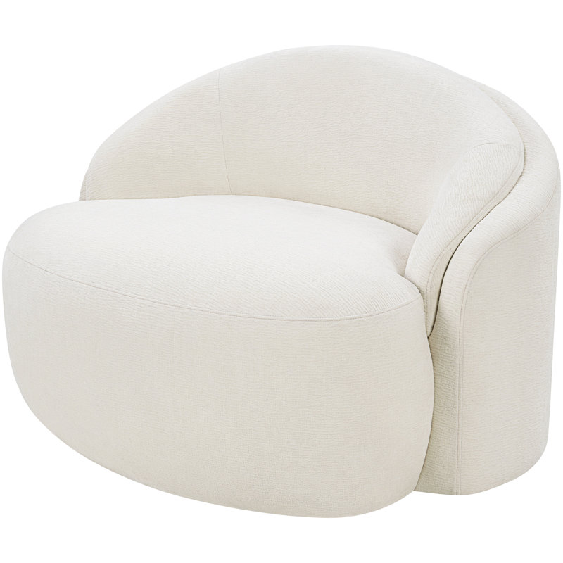 Fauteuil Caspian Chenille, Tissu chenille crème