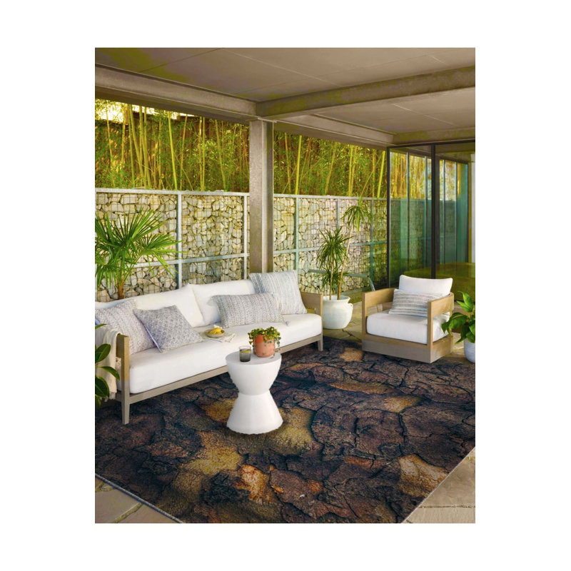 Earth Patterned Woven Base Washable Rug, Runner 2'6" x 9'10" Rug Pad Included