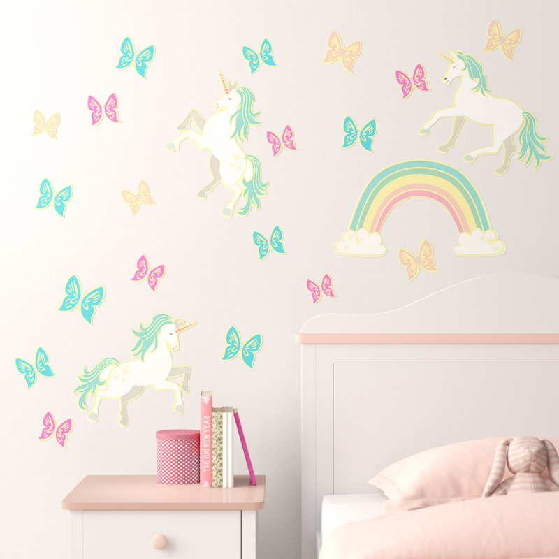 Bordure de papier peint brillant L 40 pi x l 40 po Kerri Ann Enchanting Unicorns
