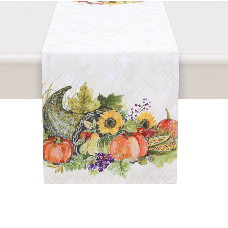 Cornucopia Harvest Table Runner, 72" L x 13" W