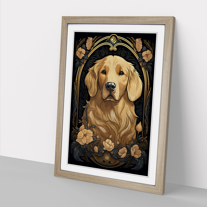 Golden Retriever Nouveau - Framed Print