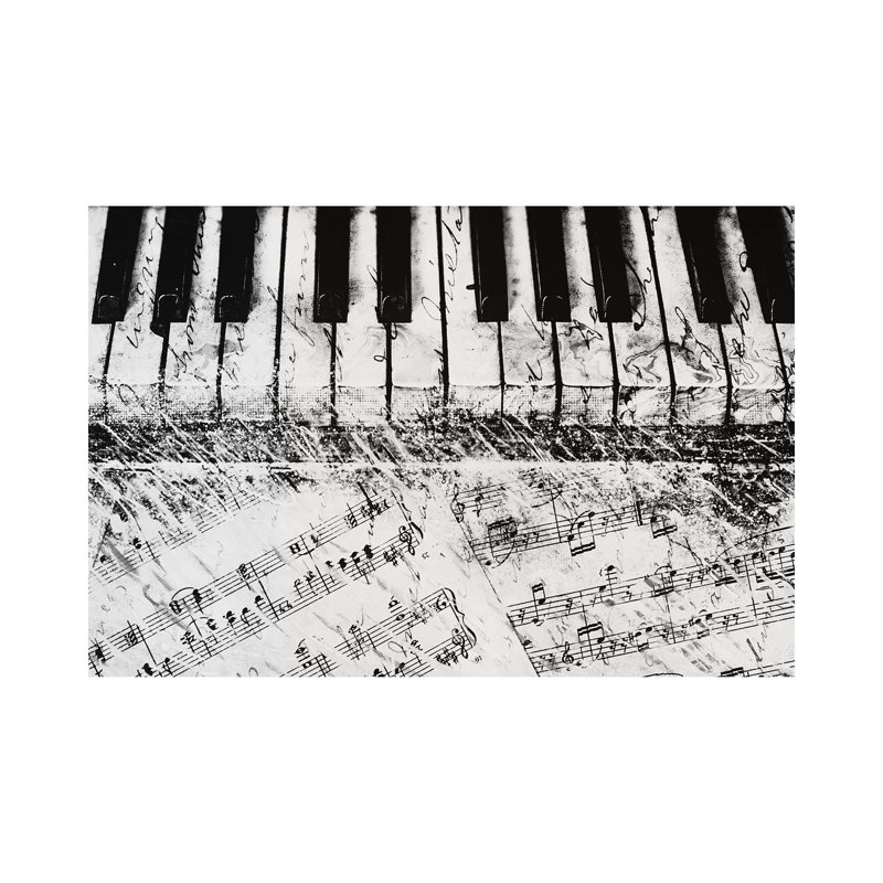 Clés de piano noires et blanches, H 18 po x l 26 po x P 1,5 po