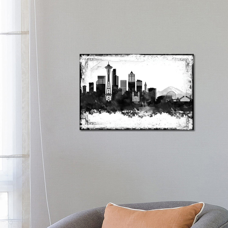 Seattle Skylines - Wrapped Canvas Print, 66.04 cm H x 45.72 cm W x 3.175 cm D
