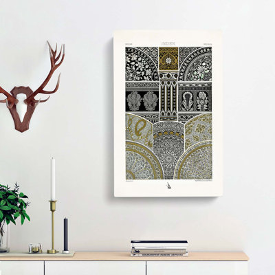 Indian Pattern by Albert Racinet - Wrapped Canvas Print