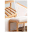 Banc à chaussures en bois massif naturel 23,6 po avec coussin en mousse à mémoire de forme - Organisateur de rangement en bois de hêtre pour entrée, capacité de 300 lb, tablettes à 2 niveaux, assemblage facile