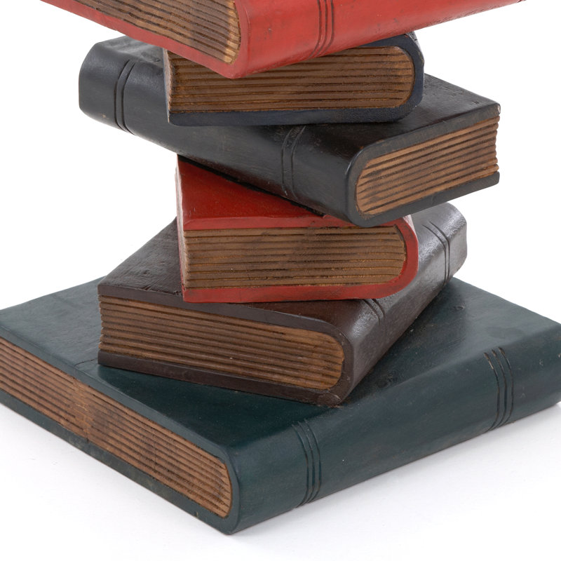 Bookstack Solid Wood End Table, Painted