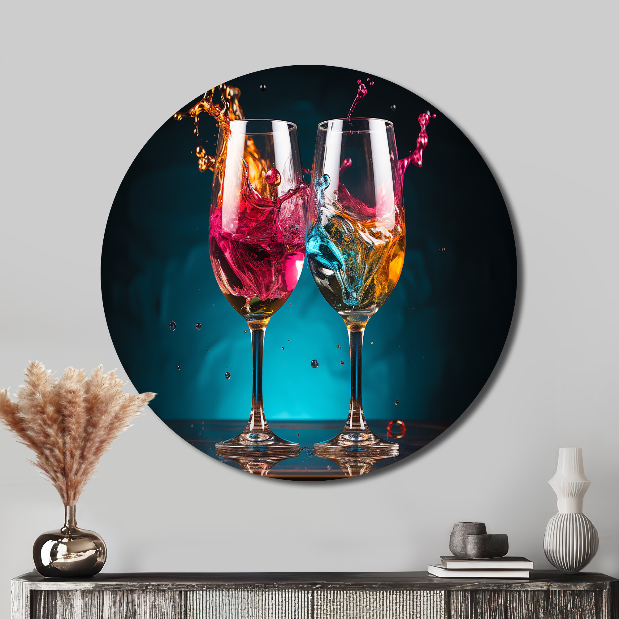 Ivy Bronx Whimsical Cheers - Food & Beverage Round Metal Art - Wayfair ...
