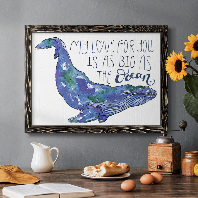 Whale Love II, H 14 po x l 20 po x P 1,5 po, Noir