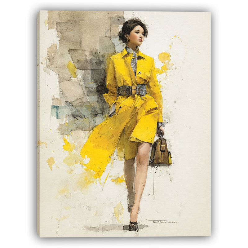 «Yellow Elegance», art mural sur toile tendue, H 24 po x l 16 po