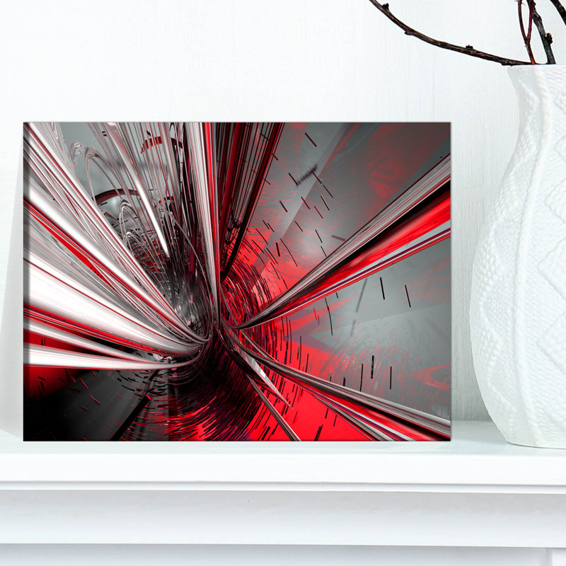 « Fractal 3D Deep into Middle » - Impression d'art graphique, H 8 po x l 12 po, Toile tendue, Sans cadre