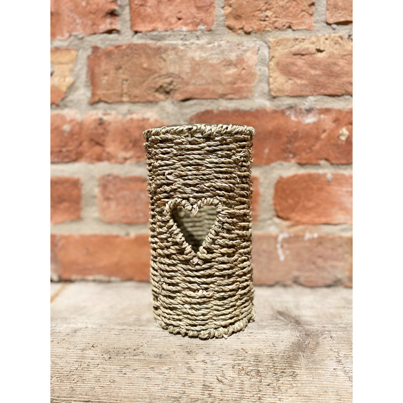 Wicker Tabletop Tealight Holder, 21cm H x 11.5cm W x 11.5cm D