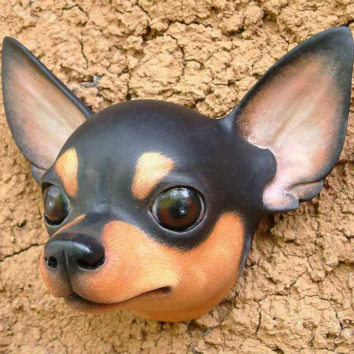 Décoration murale Masque de chihuahua noir courageux
