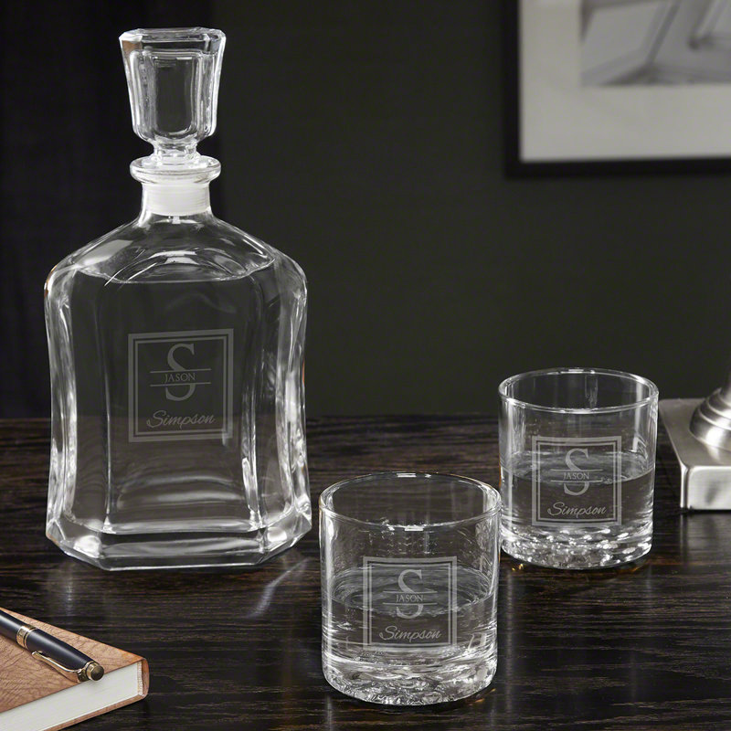 Ensemble de carafe à décanter et verrerie 3 pièces Shahan, Oui
