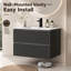 Meuble-lavabo suspendu noir de 61 cm (24 po) avec lavabo en céramique, meuble-lavabo mural moderne cannelé avec 2 tiroirs à fermeture douce pour salle d'eau-1097982365-1097982367