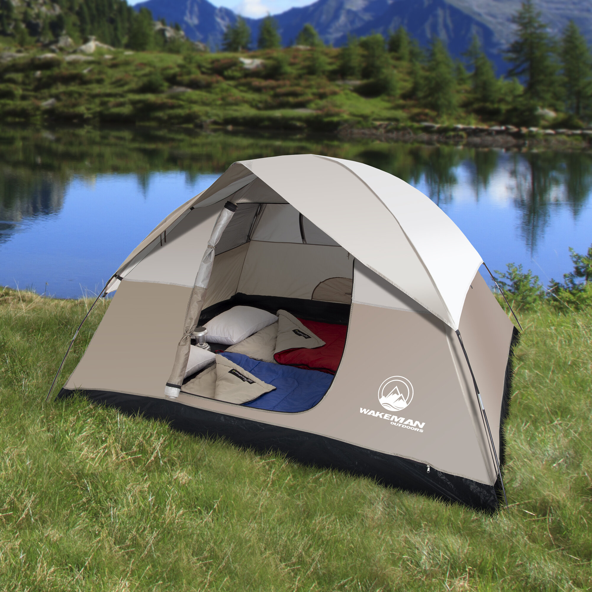 Basics 4-Person Dome Camping Tent With Rainfly - 9 x 7 x 4 Feet,  Orange And Grey : : Sports & Outdoors