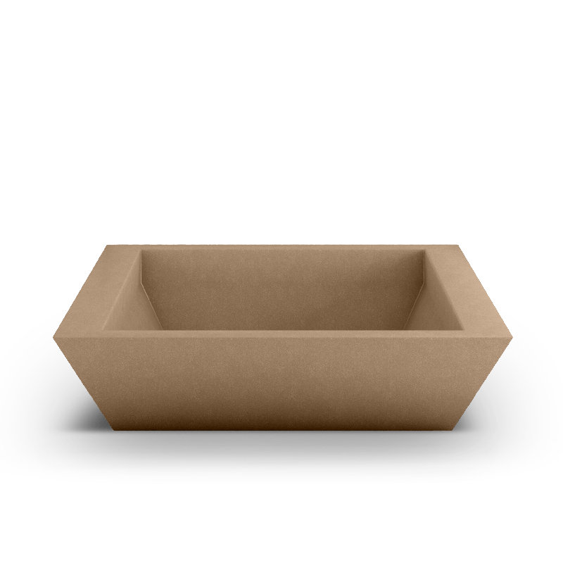Newport Shallow Concrete Planter , Adobe Bluff, 6" H x 24" W x 24" D