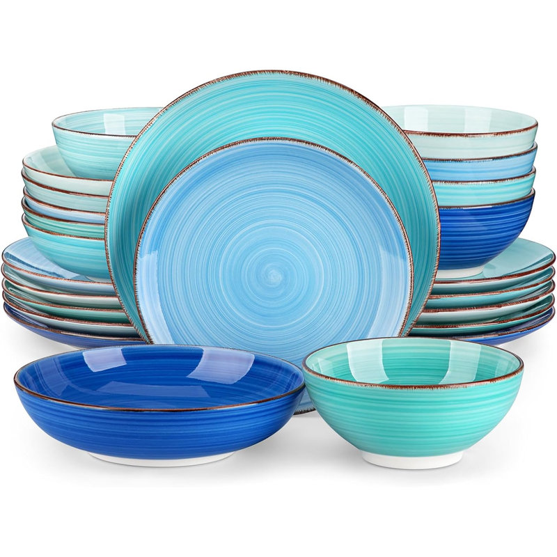 Stoneware Dinnerware - Service for 6, Cool Colour