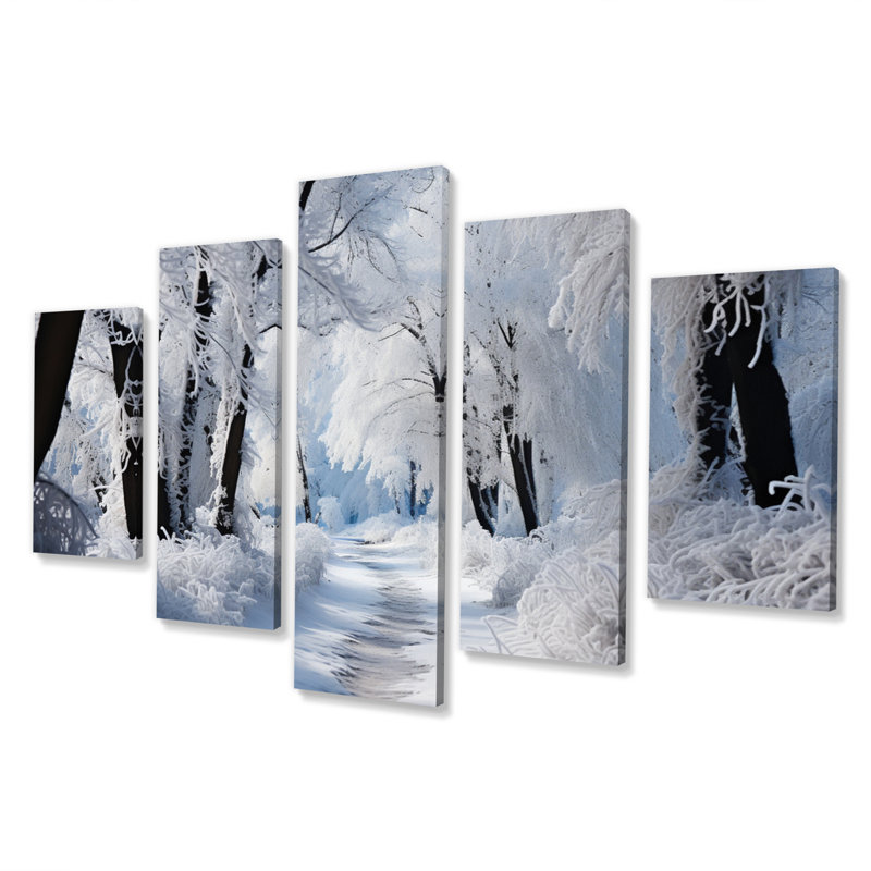 Halmat - impression d'art mural paysage d'hiver - 5 panneaux