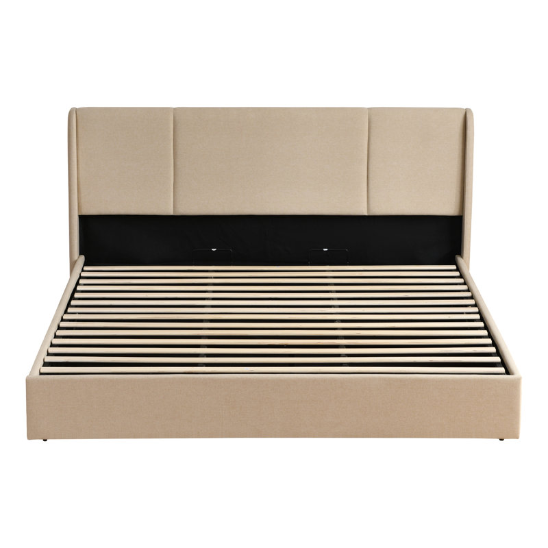 Lit plateforme tapissier Coletti, Très grand lit, Off White