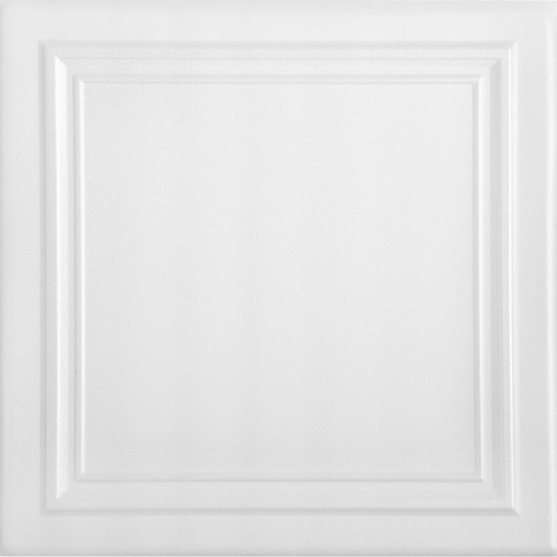 Tuile de plafond en PVC blanc 1,6 pi x 1,6 pi