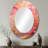 Gold Pink Fern Fonds - Floral Oval Decorative Mirror On Metal-1286466318