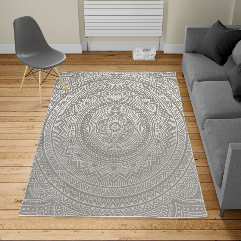 Tapis gris taupe, Rectangle 5 pi 2 po x 7 pi 6 po