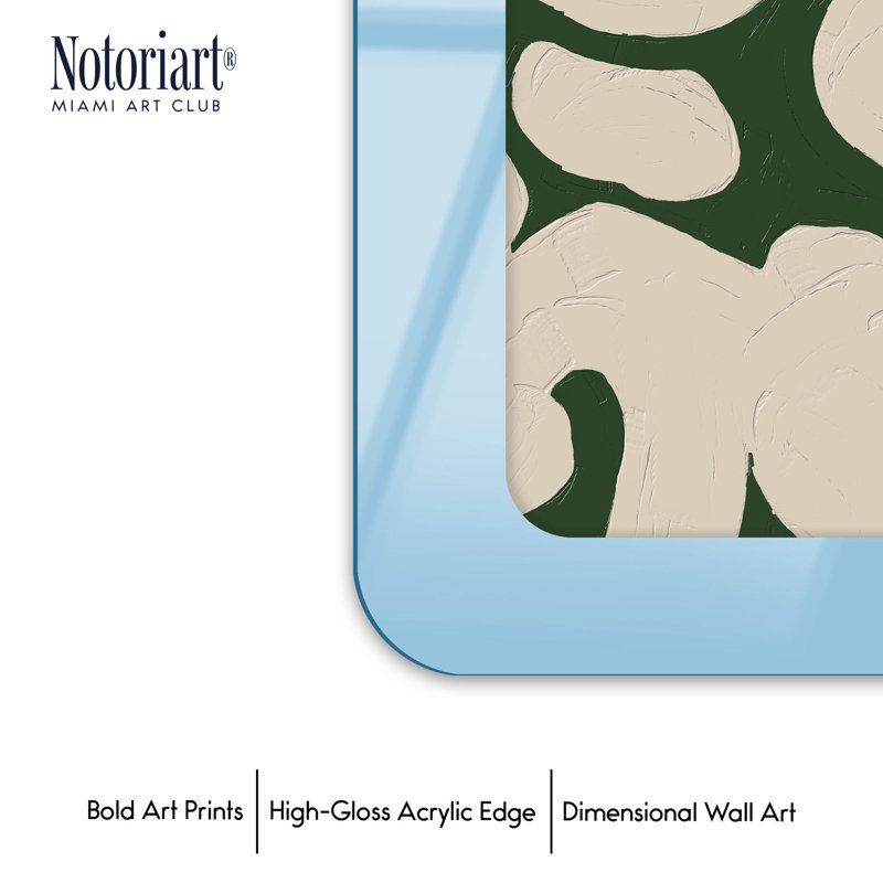 Cadre mural en acrylique gaucher par NOTORIART, H 27,5 po x l 19,5 po, Bleu clair, Arrondi