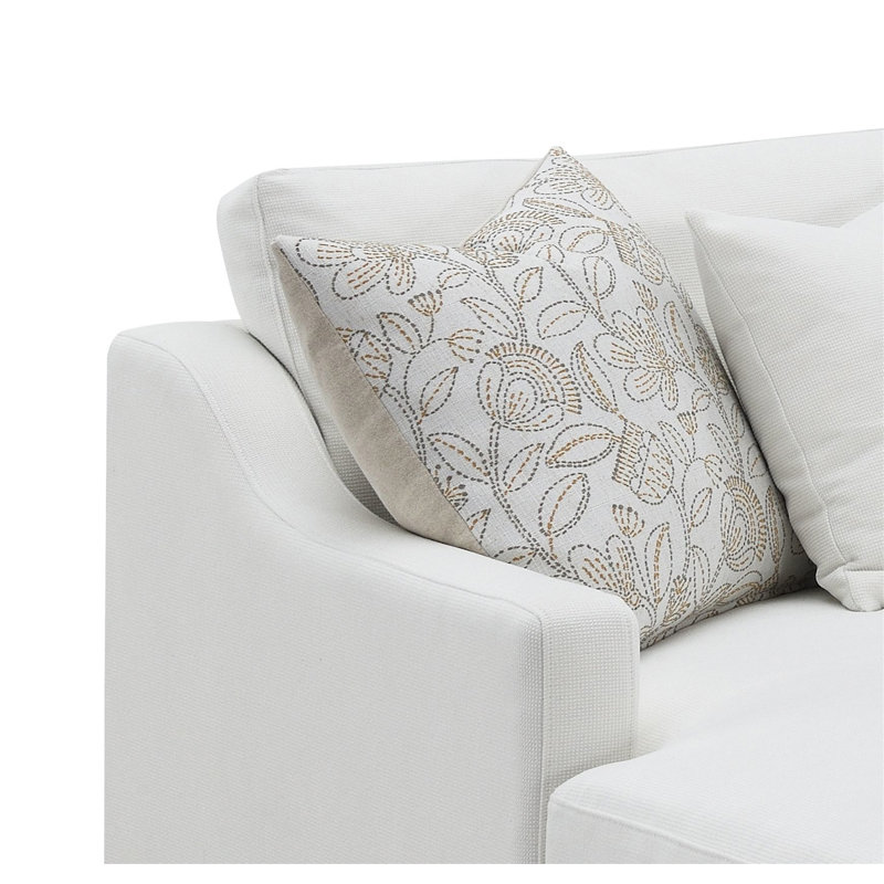 Canapé modulaire en chenille ivoire Valiant avec 4 coussins Valiant