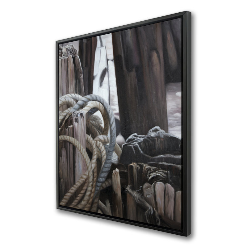 Driftwood - Toile encadrée pour chambre à coucher marine
