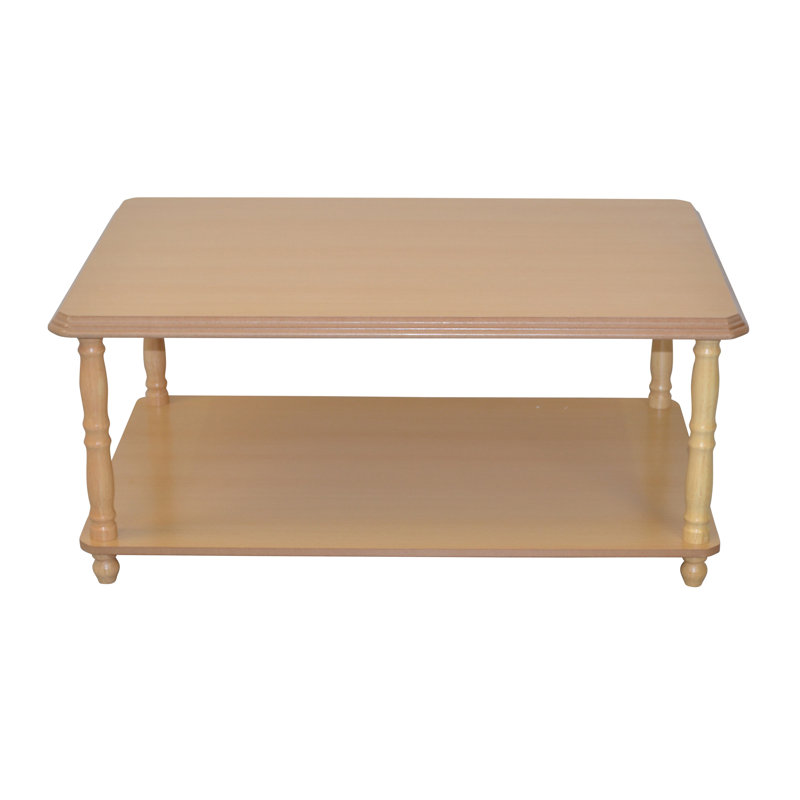 Schlosser Four Leg Coffee Table with Storage, Beech