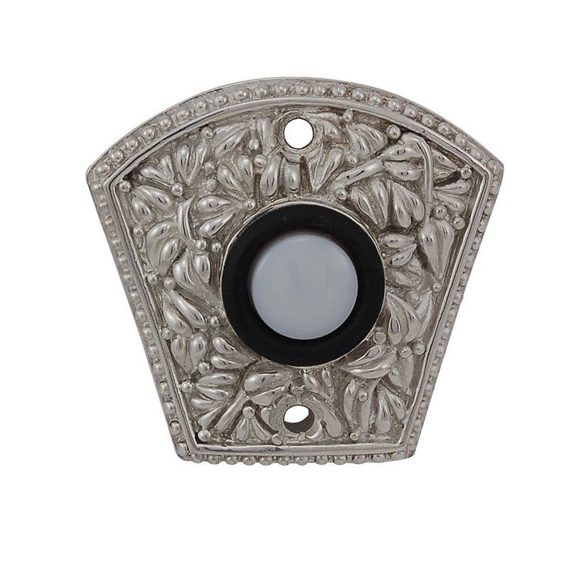 San Michele Fan Push Button, Polished Silver