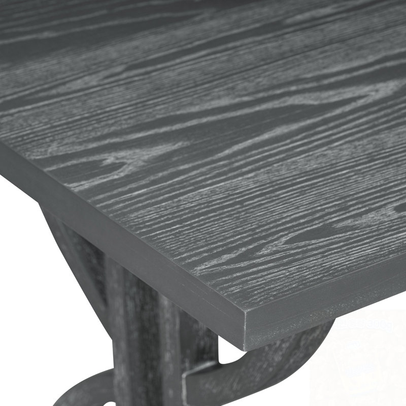 Ensemble de table de salle à manger 6 pièces avec 4 chaises rembourrées et 1 banc, Gris délavé