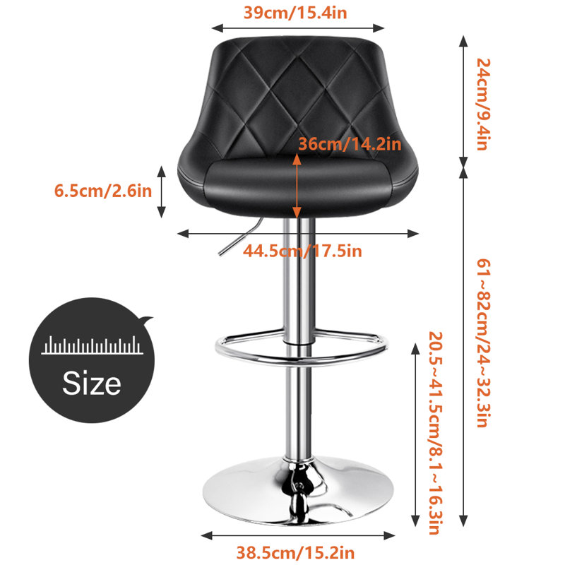 Tabouret de bar rotatif à hauteur ajustable Leoler