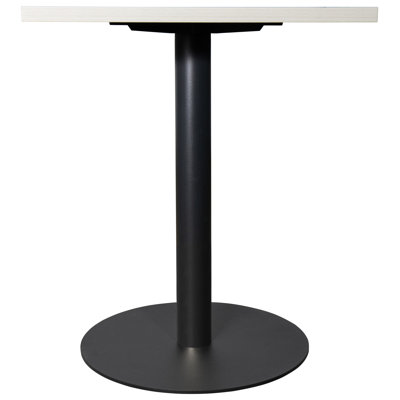 24" Square MDF Top Dining Table With Round Pedestal Stainless Steel Base – Seats 2–3 People, Kitchen & Dining Room Table For Cafes