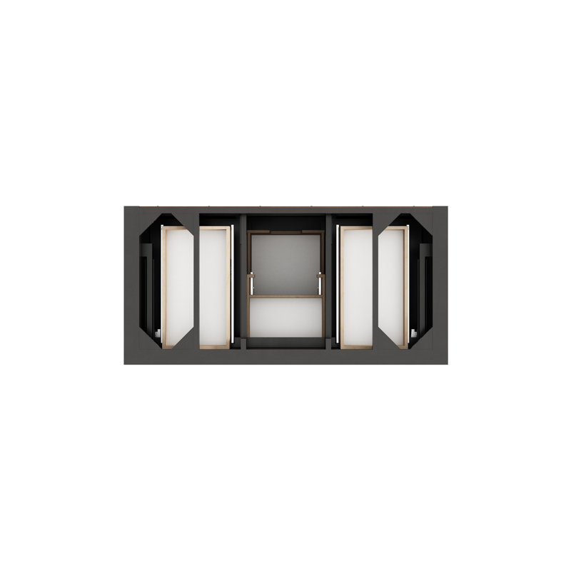 Brookfield 48'' W Single Vanity, Widespread, Victorian Silver, Black Onyx