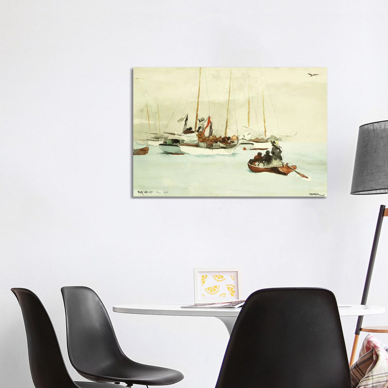 Schooners At Anchor, Key West, 1903 by Winslow Homer - Wrapped Canvas Gallery-Wrapped Canvas Giclée