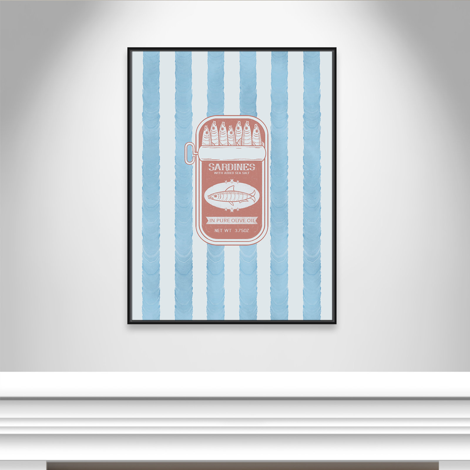 Salty Sardines Print by Marcus Prime, 31.5'' W x 41.5'' H, Black Floater