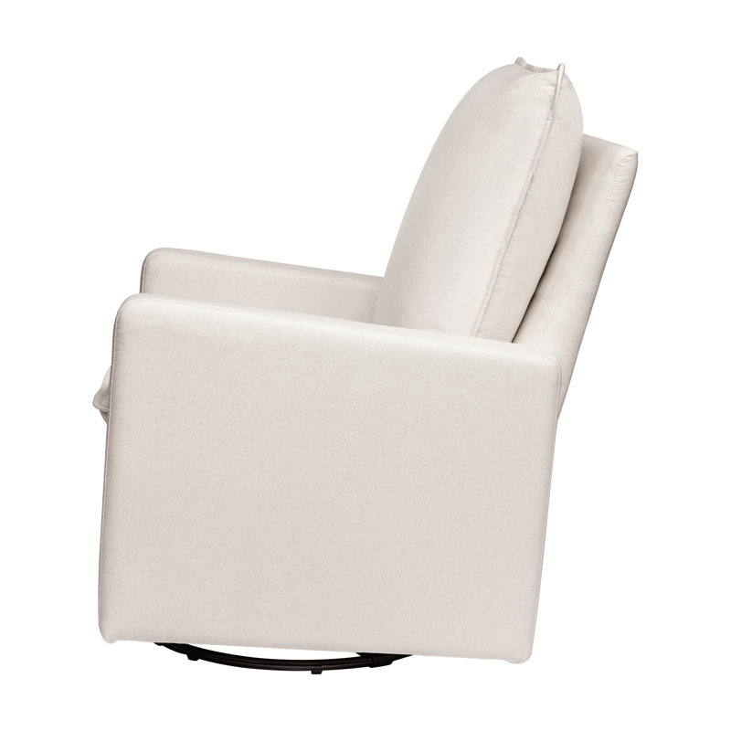 Cali Pillowback Swivel Glider, Cream Eco Weave/Black Base