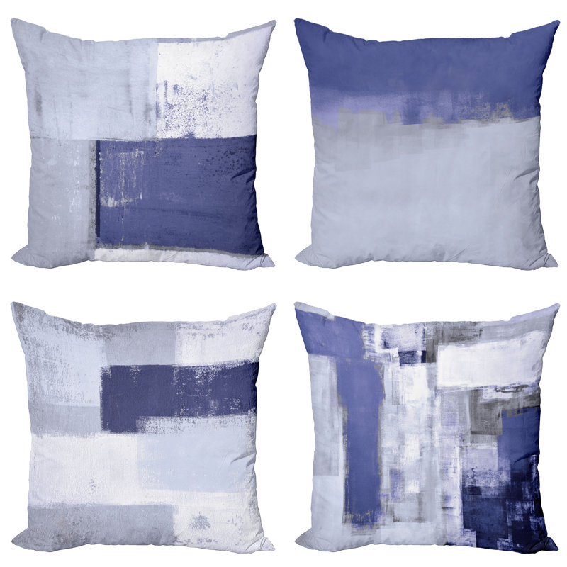 Reversible Pillow Cover, 24" H x 24" W, Lavender Blue / Ceil Blue