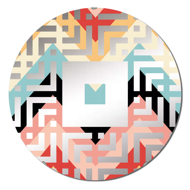 Tribal Fusion Chevron Pattern - Square Wall Mirror, 23.6" x 23.6"