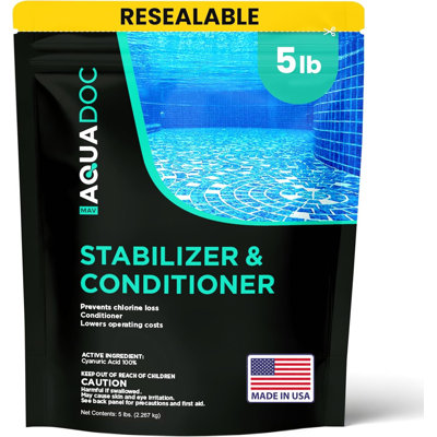 MAV AquaDoc Pool Stabilizer and Conditioner - 5lb - Cyanuric Acid Stabilizer for Swimming Pools - Pool Chemicals Made in The USA