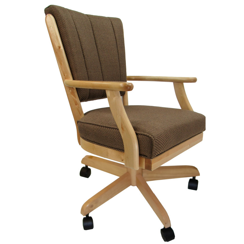 Chaise de salle à manger rembourrée Elaina, Brun Néguev, Naturel