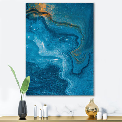 " Abstract Marble Composition In Blue II " Painting Print